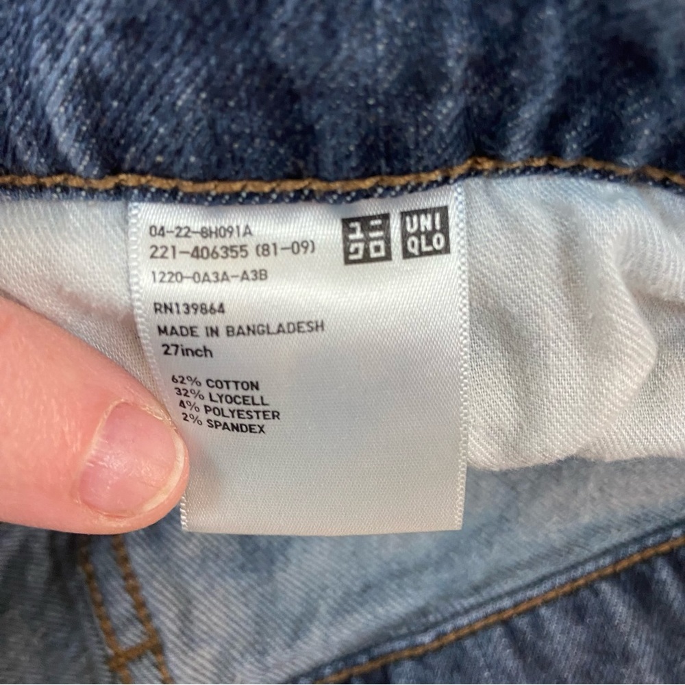 UNIQLO Wide Straight High Rise Jean Shorts Women’s Size 27” - Picture 4 of 6